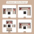 thumbnail image 2 of Patio Furniture Set, Walsunny 7 Piece All Weather Outdoor Sectional Sofa, Wicker Patio Conversation Set with Cushions and Tempered Glass Table for Backyard Porch, Khaki, 2 of 7