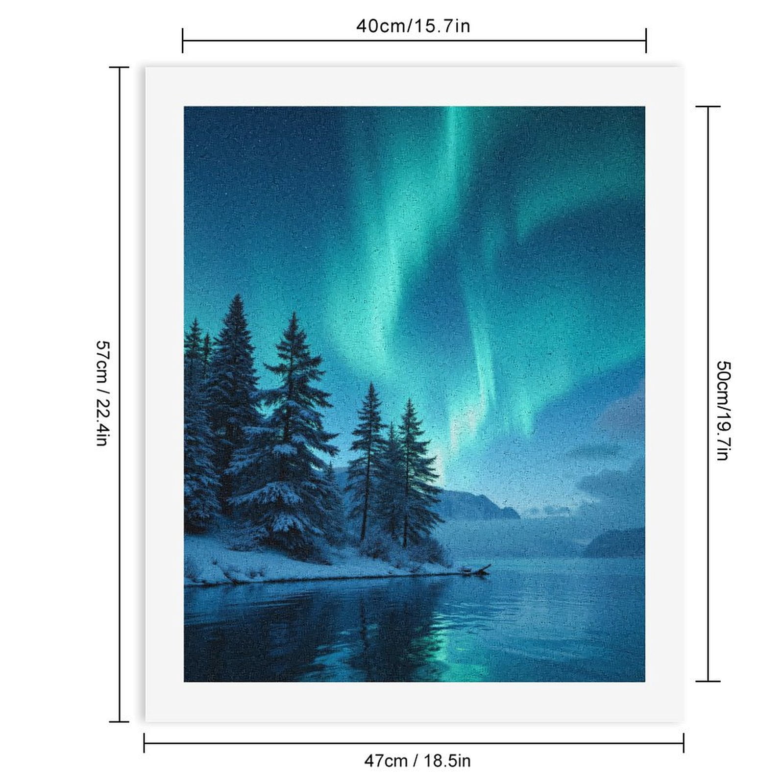 Paint By Numbers Kit for Adults Beginner - Northern Lights Over Snowy Lake DIY Canvas Painting Kits for Adults, Frameless Paint By Number for Adults for Home Wall Decor 16x20 Inch