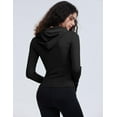 thumbnail image 2 of ORUYROP Veste de Course Légère Extensible pour Femmes avec Fermeture Éclair Complète et Trous pour les Pouces, 2 of 7
