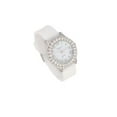 thumbnail image 5 of Simone Chic. Women's Big Rocks Fully Iced Bezel Colored Dial w/Easy Reader Roman Numerals Colorful Rubber Band Watch - ST10357LA (4pcSet SLV Pure Wht), 5 of 7