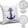 thumbnail image 6 of GZHJMY Navy Blue Anchor Throw Pillow Cover Set of 2 Nautical Pillowcases Soft Cotton Home Decorative Pillow Case Double Sided Cushion Covers 16 X 16 Inch for Indoor Outdoor Bedroom and Car, 6 of 7