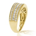 thumbnail image 3 of Vir Jewels 1 CTTW Diamond Wedding Band 14K Yellow Gold 3 Row Princess Half Eternity Milgrain, 3 of 9