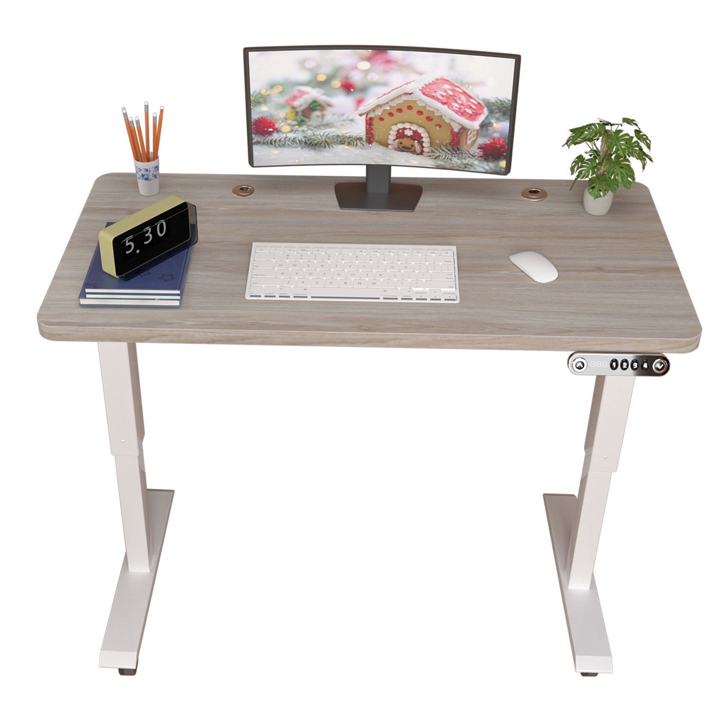 CometMin Electric Height Adjustable Standing Desk Stand Up Desk Workstation Splice Board Home