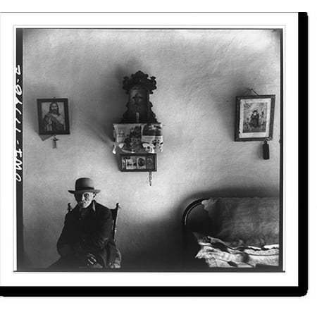 Historic Print, Grandfather Romero, a member or the family of Juan Lopez, the majordomo, is ninety-nine years old. Trampas, New Mexico, 16" x 20"