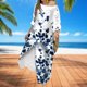 thumbnail image 5 of Blusa Mangas Largas Ropa de algodón de 2 piezas Trajes casuales Traje de vacaciones de mujer elegante (Azul oscuro L) Ygjytge Azul oscuro T L para Mujer, 5 of 8