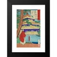 thumbnail image 2 of Tsukioka Yoshitoshi 17x24 Black Modern Framed Museum Art Print Titled - Ashikaga Yoshimitsu Admiring the Golden Pavilion (1879), 2 of 5