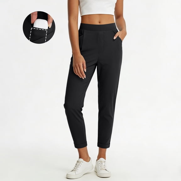 Abomasnow Womens Travel Pants with Pockets High Waist Stretchy Work Pants Business Casual Slacks Dressy Golf Pants with Pockets