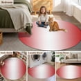 thumbnail image 5 of Round Rugs 4Ft, Red Ombre Round Area Rug Washable Indoor Throw Carpet, Red White Gradient Modern Abstract Art Soft Non Slip Circle Rug for Kitchen Nursery Room Home Decor Aesthetic, 5 of 8