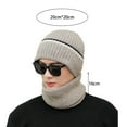 thumbnail image 6 of 2Pcs/Set Winter Beanie Hat Scarf: Warm Fleece Lined Knit Skull Cap Neck Warmer Set - Ribbed Cuffed Beanies for Men & Women, 6 of 8