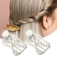 thumbnail image 3 of Unique Bargains 2pcs Plastic Hair Claws Hair Clips Hair Barrettes for Women Light Gray 3.39''x1.89''x0.91'', 3 of 7