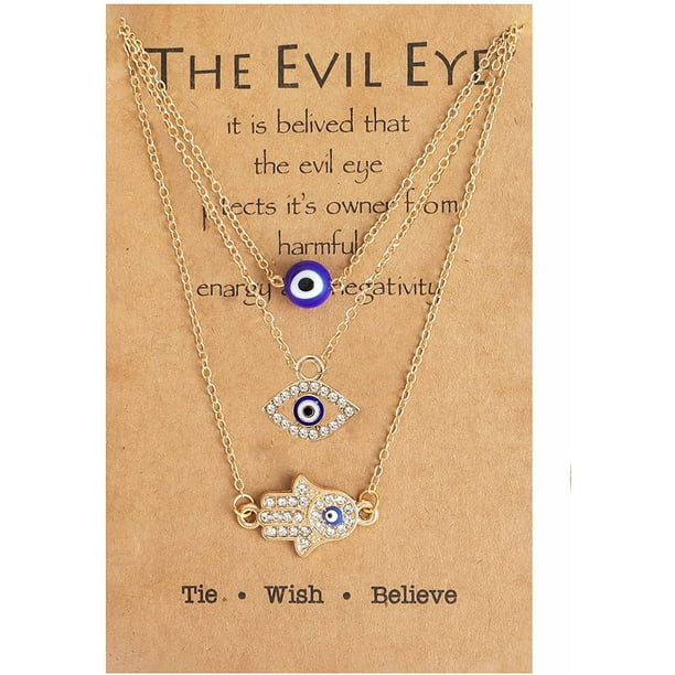 FFIY Evil Eye Necklace Turkish Evil Eye Necklace for Women Men Ojo Turco  Protection Choker Necklaces 