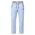 thumbnail image 5 of qolati Sweatpants for Women Lightweight Loose Fit Cotton Linen Work Trousers Casual Drawstring Elastic Waist Straight Leg Lounge Pants with Pockets Light Blue L, 5 of 7