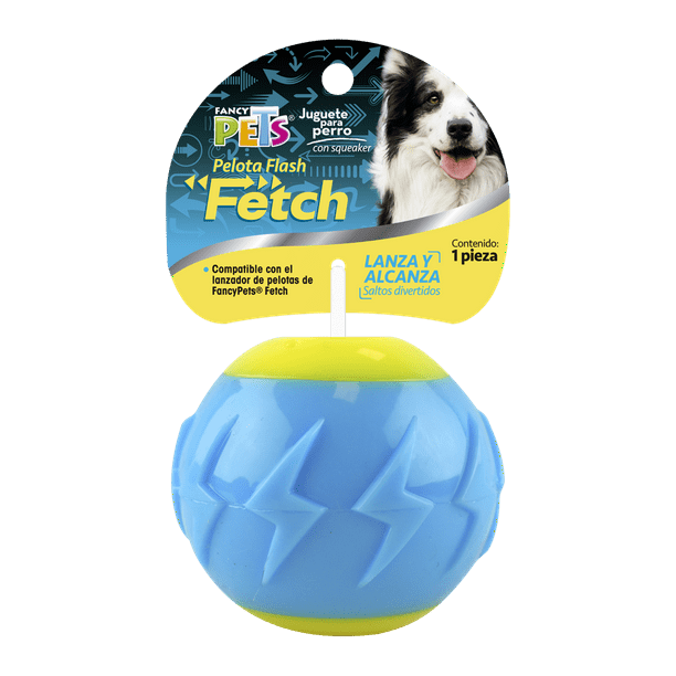 Pelota Fetch Curvy Fancy Pets FL9435 Color Azul Con Sonido Para Perro