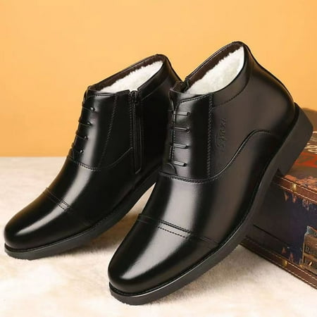 Cathalem Men Shoes Casual Dress Boots Men Shoes Casual High Top Cotton Shoes Old People Cotton Shoes Old Men Mens Casual Shoes 13 Black 10