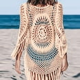 thumbnail image 4 of Women's Cover Up Crochet Hollow Out Tassel Lace Swimsuit, 4 of 7