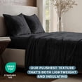 thumbnail image 5 of Bare Home Microplush Fleece Sheet Set - Ultra Soft - Deep Pocket - Queen, Black, 5 of 9