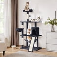 thumbnail image 2 of Yaheetech 63" Multi-Level Cat Tree with Condo, Hammock, Basket & Scratching Ramp, Black, 2 of 7