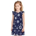 thumbnail image 1 of Fotbe Snowflakes2 Vestido de Dormir para Niñas de 3 a 10 Años, Mangas Cortas, Estilo Princesa, Pijama Camisón con Mangas Voladas-Small, 1 of 6