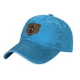 thumbnail image 2 of ZICANCN Adjustable Baseball Cap Women, Brown Teddy Bear Angry Hats for Men Adult Washed Cotton Denim Baseball Caps Fashion, Blue, 2 of 8