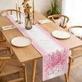 thumbnail image 3 of Eucalyptus Pink Table Runner - 120 Inch Long, Kitchen Dining Table Runner Dresser Scarves, Stripes Bottle Flower Cactus Plant Farmhouse Decor for Coffee Tables Wedding Party Banquet, 3 of 8