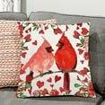 thumbnail image 2 of Valentines Pillow Covers 18x18 - Happy Valentine''s Day Love Cardinal Cushion Pillow Cases - Decorative Farmhouse Linen Throw Pillows Covers for Couch Decor Decoration, 2 of 6