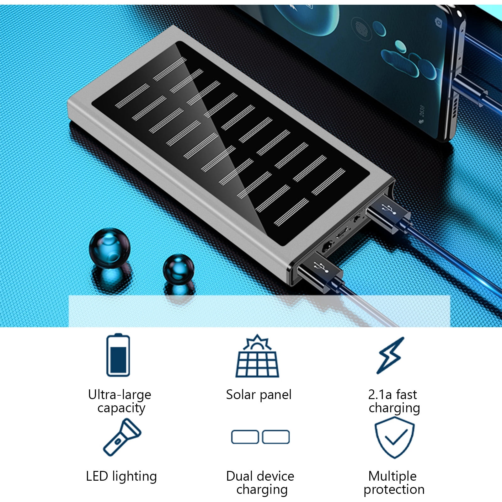 Phone Accessories, Portable Charger 20000mAh,Power Bank Charger Power Bank With 2 USB Outputs,External Battery Pack For Outdoor Activities Smartphones