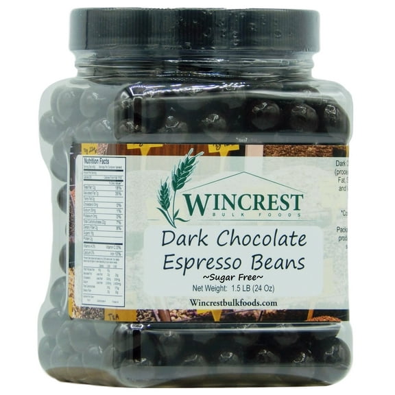Sugar Free Dark Chocolate Espresso Beans - 1.5 Lb Tub