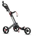 thumbnail image 4 of 2 Step Folding Golf Push Cart Lightweight Aluminum Frame with 10 Inch EVA Wheels Easy Fold Golf Trolley Walking Golf Cart with Umbrella Holder Accessories for Men Women Golfers Practice Range, 4 of 11
