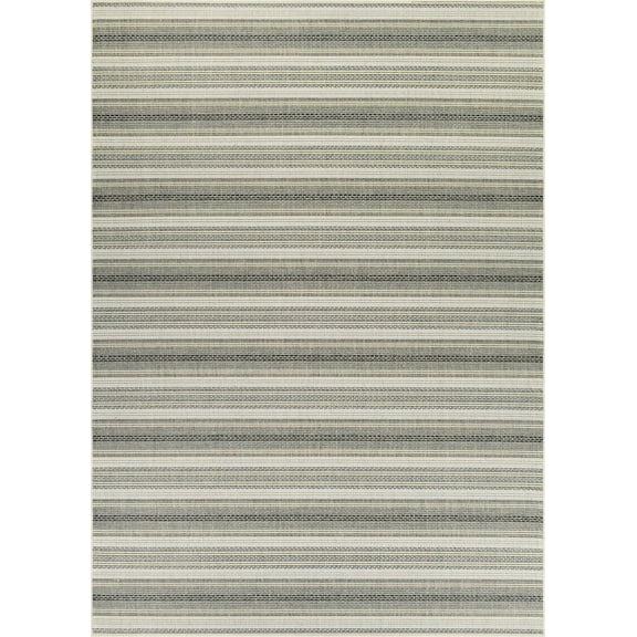 Couristan 2.25' x 7.8' Beige and Ivory Striped Rectangular Outdoor Area Throw Rug Runner