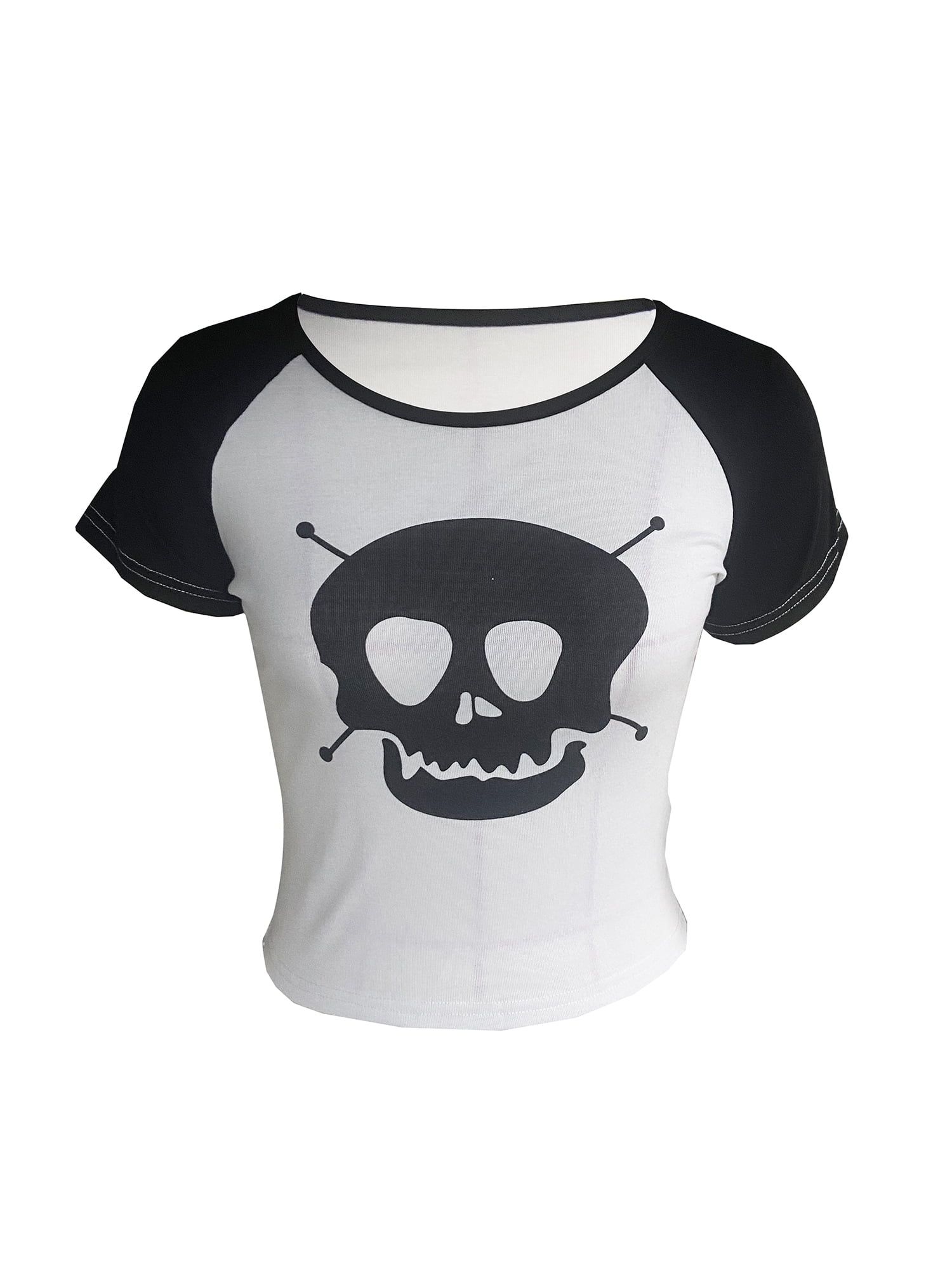  IEPOFG Womens Halloween Short Sleeve Tops Skull Graphic Tees  Loose Round Neck Oversize Shirt Summer Vintage Y2k Tops Dressy : Sports &  Outdoors