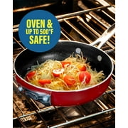 طقم أواني طهي سيراميك من Gotham Steel مكون من 10 قطع من STACKMASTER مع مقابض تبقى باردة وأغطية زجاجية مقواة قابلة للتكديس