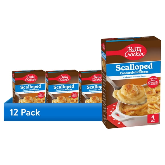 (12 pack) Betty Crocker Scalloped Casserole Potatoes, Made with Real Cheese, 4 oz Box