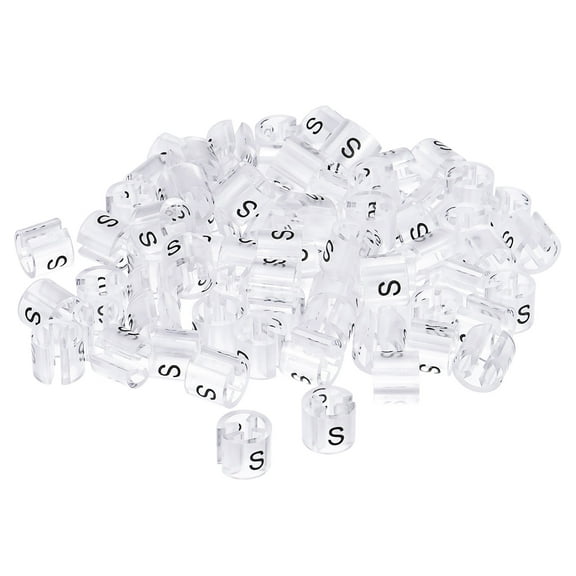 Uxcell Clothes Hanger Marker S Fit 3.5mm Rod for Garment Color Coding Clear 100 Pack