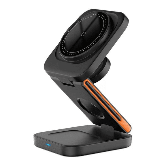 3 In 1 Magnetic Wireless Charger Station, Fast Wireless Charger Stand for Fast Charge, Foldable Suitable For Travel Phone Apple iPhone 15 14 13 12 11 X Pro Max iWatch 8 7 6 5 4 Samsug Galaxy S