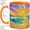 Orange, variant on Sunrise Wave Coffee Mug, Stained Glass Ocean Art, Coastal Daily Tea Sips