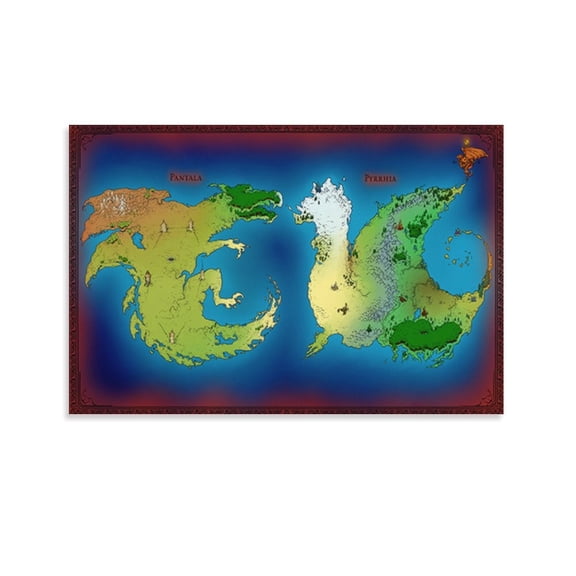 Map of Wings of Fire Canvas Wall Art Prints Poster Gifts Photo Picture Painting Posters Room Decor Home Decorative 16x24inch(40x60cm)