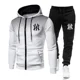 thumbnail image 1 of Chándales de moda para hombre, sudaderas con capucha, traje de otoño e invierno, suéter con capucha y pantalones deportivos para hombre, conjunto de dos piezas, ropa para correr para hombre, 1 of 4
