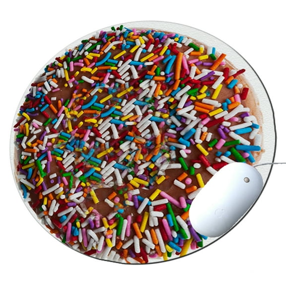 KuzmarK Round Mousepad / Hot Pad / Trivet - Sprinkle Donut