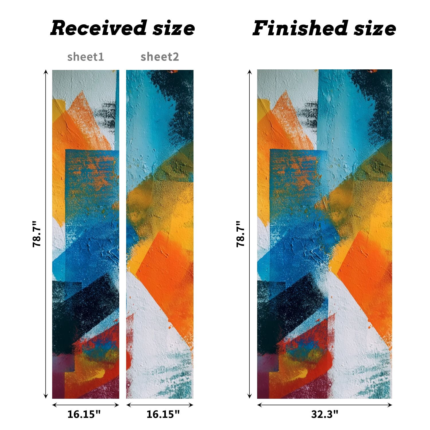 Self Adhesive Vinyl Refrigerator Wrap Set Abstract colorful brush stroke Modern Door Mural Removable Fridge Sticker Peel and Stick&nbsp;Full Door Cover Decal Kitchen Bar Decor