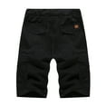 thumbnail image 3 of IYTR Men's Summer Cargo Shorts Multi-Pocket Bermuda Beach Shorts Straight Fit Drawstring Elastic Waist Knee Length Shorts Black L, 3 of 6