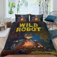 thumbnail image 2 of El Robot Salvaje Conjunto de sábanas temático, trío de piezas, cómodo y amigable con la piel, diseño único, regalo de decoración para el hogar para familiares, amigos y fans, 90 cm * 190 cm, 2 of 6