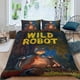 thumbnail image 2 of El Robot Salvaje Conjunto de sábanas temático, trío de piezas, cómodo y amigable con la piel, diseño único, regalo de decoración para el hogar para familiares, amigos y fans,140cm *210cm, 2 of 6