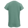 thumbnail image 6 of Women's Casual Short Sleeve Round Neck Pleated Top Blouse Shirt Solid Color Soft Loose Fit Tunic for Daily Work Office Vacation Outfits Fashion Essential Gift | Sopatenor,Green XL, 6 of 8