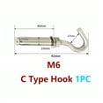 thumbnail image 2 of Concrete Wall Expansion Hook 304 Stainless Steel Heavy Duty Screw Hook Bolt Within Open Lock up M6/M8/M10/M12 (Color : M6), 2 of 5