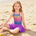 thumbnail image 3 of Lanbubble Girls Tankini Swimsuits Set Criss-Cross 2-Piece Bathing Suits Beach Swimwear 5-6 Years, 3 of 11