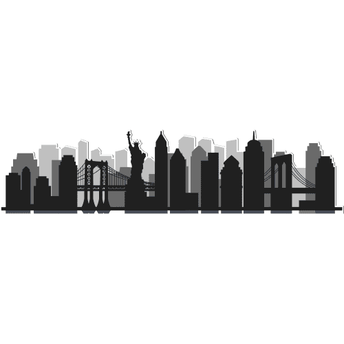 SP13356 New York Skyline Silhouette Cardboard Cutout Standee Standup