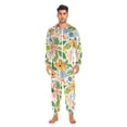 thumbnail image 3 of FORMRS Onesies Pajama for Adults Unisex Hoodie Winter Jumpsuit One Piece Sleepwear, Sizes S-2XL, Retro Pink Floral, 3 of 7