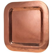Sertodo Copper, Thessaly Square Platter, Hand Hammered 100% Pure Copper, 22 inch square