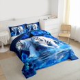 thumbnail image 3 of Castle Fairy Tiger Animal Bedding Comforter Set 2pcs for Kids Teens Adults,Jungle Wildlife Twin Comforter Sets Microfiber,Floral Flower Rose Breathable Bedding Set,Luxury Bedroom Decor,Reversible, 3 of 8