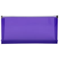 JAM Paper No. 10 Plastic Zip Envelopes, 5x10, Purple, 12/Pack